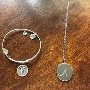 K necklace and K alex and ani bracelet